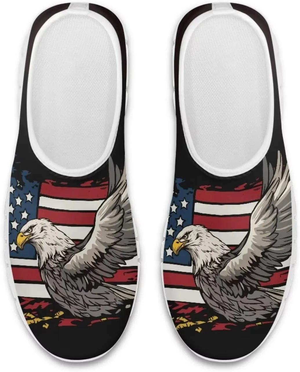 American Flag Men's Lightweight Running Walking Shoes Slip On Breathable Gym Sneakers Non Slip Loafer Fashion Workout Shoes SizeUS 5-14