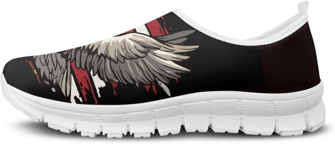 American Flag Men's Lightweight Running Walking Shoes Slip On Breathable Gym Sneakers Non Slip Loafer Fashion Workout Shoes SizeUS 5-14