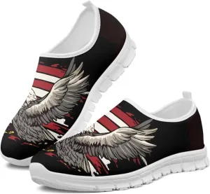 American Flag Men's Lightweight Running Walking Shoes Slip On Breathable Gym Sneakers Non Slip Loafer Fashion Workout Shoes SizeUS 5-14