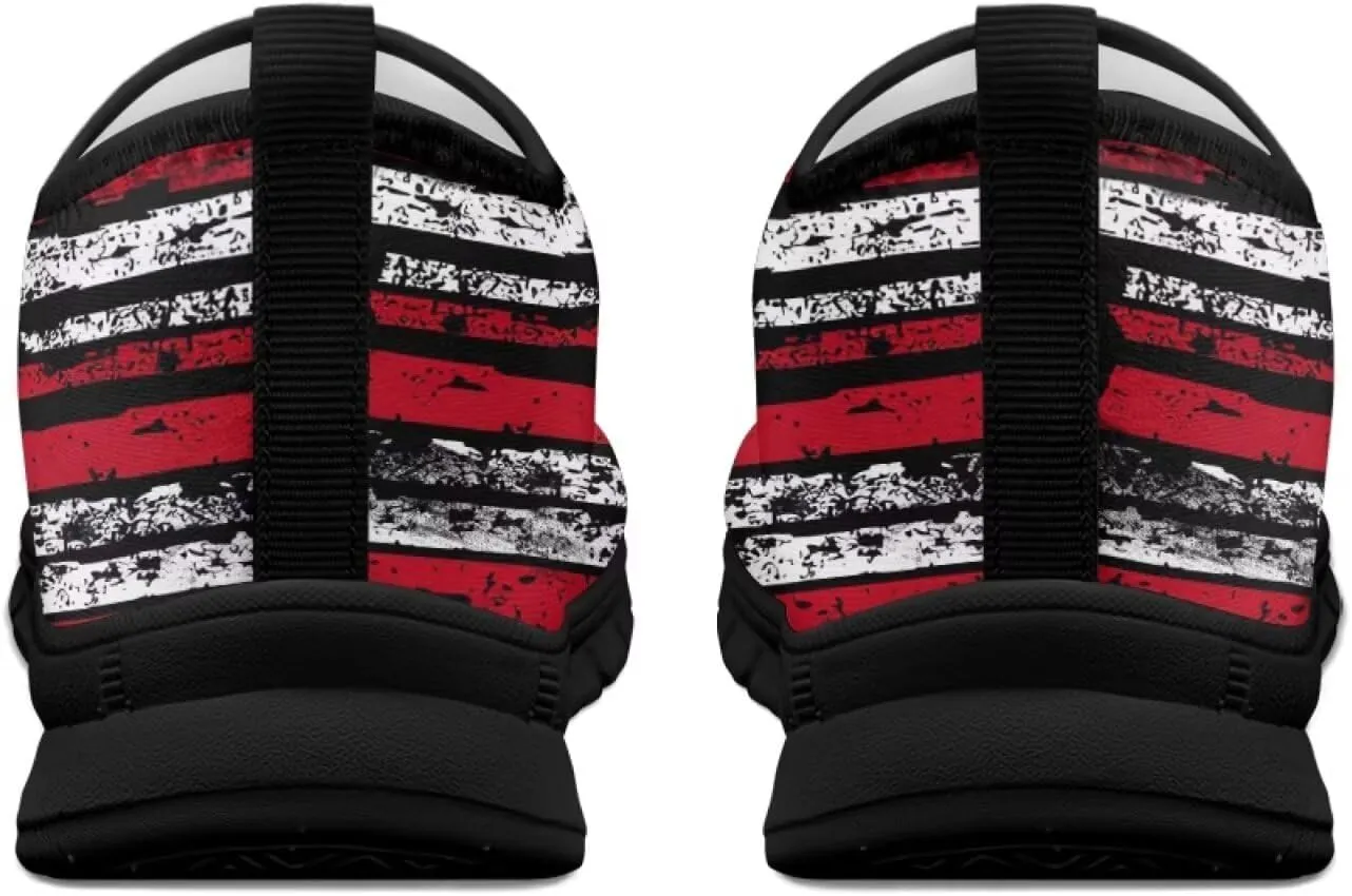 American Flag Walking Shoes for Women Slip On Casual Running Shoes Low Top Mesh Sport Shoes Lightweight Adult Jogging Shoes