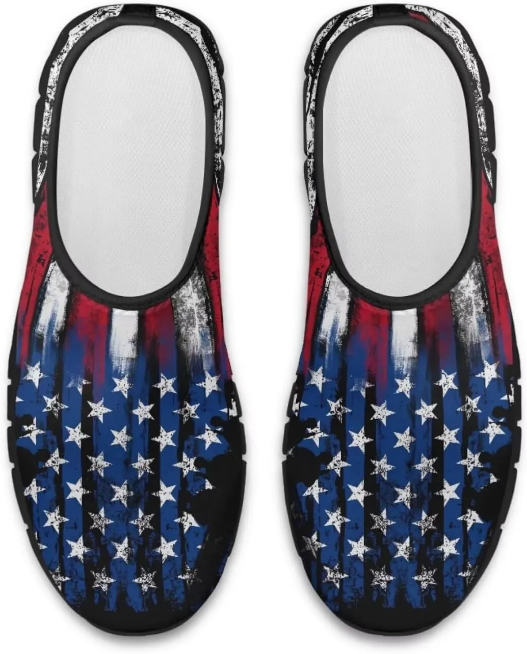 American Flag Walking Shoes for Women Slip On Casual Running Shoes Low Top Mesh Sport Shoes Lightweight Adult Jogging Shoes