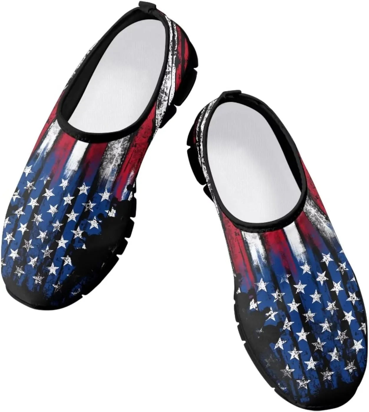 American Flag Walking Shoes for Women Slip On Casual Running Shoes Low Top Mesh Sport Shoes Lightweight Adult Jogging Shoes