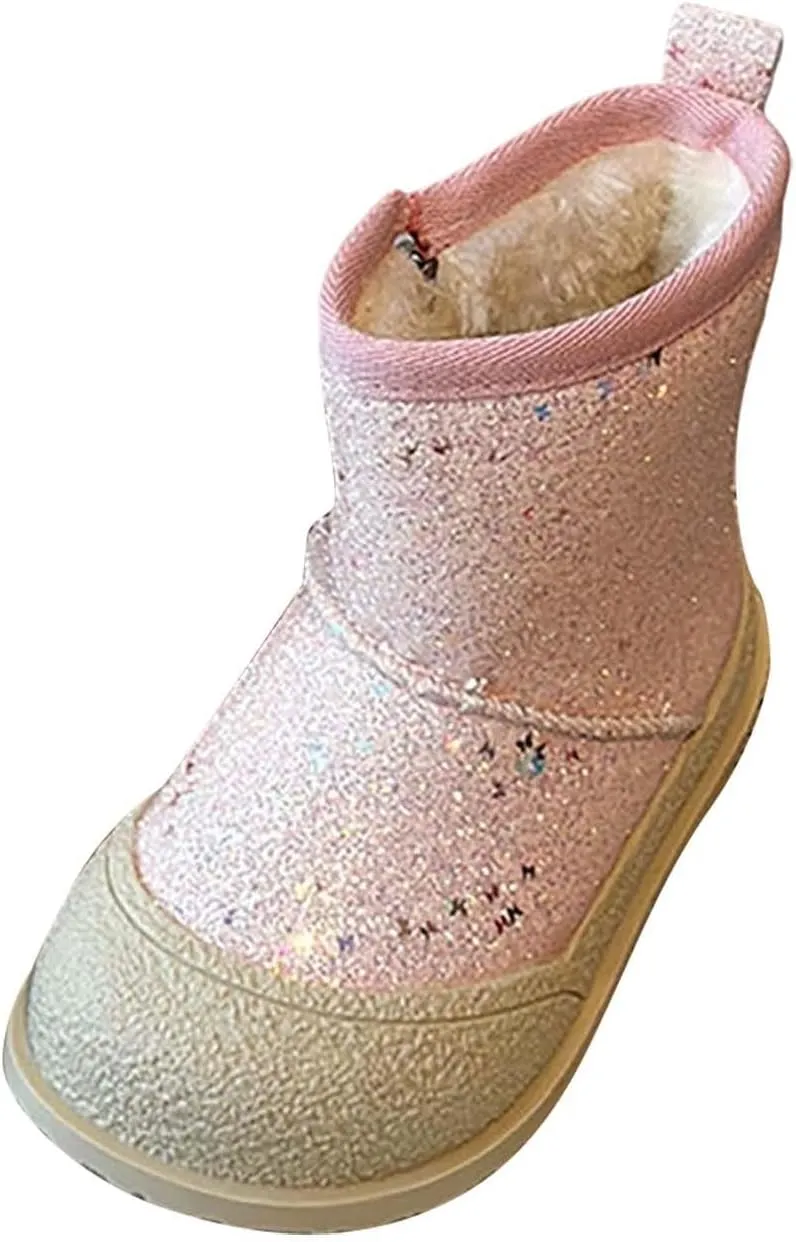 Girls Boys Snow Boots Faux Fur Lined Kids Winter Ankle Shoes for Toddler Little Kid Big Kid