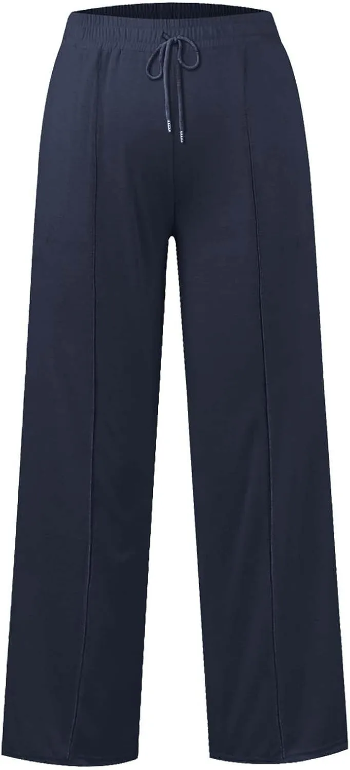Girls Wide Leg Baggy Sweatpants Oversized Drawstring Kids Straight Leg Track Pants Cute Casual for Teen Plain with Pockets