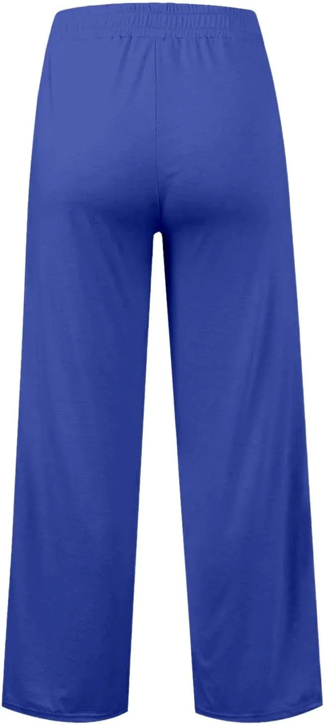 Girls Wide Leg Baggy Sweatpants Oversized Drawstring Kids Straight Leg Track Pants Cute Casual for Teen Plain with Pockets