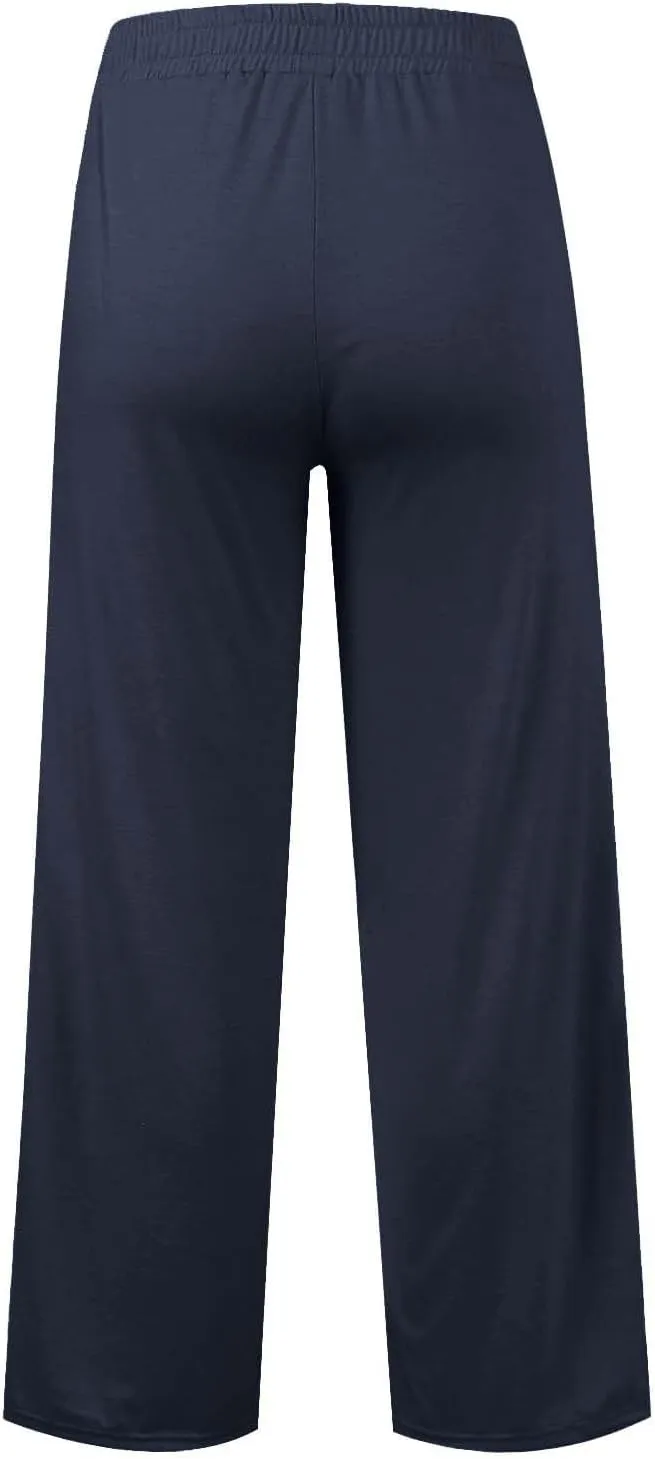 Girls Wide Leg Baggy Sweatpants Oversized Drawstring Kids Straight Leg Track Pants Cute Casual for Teen Plain with Pockets