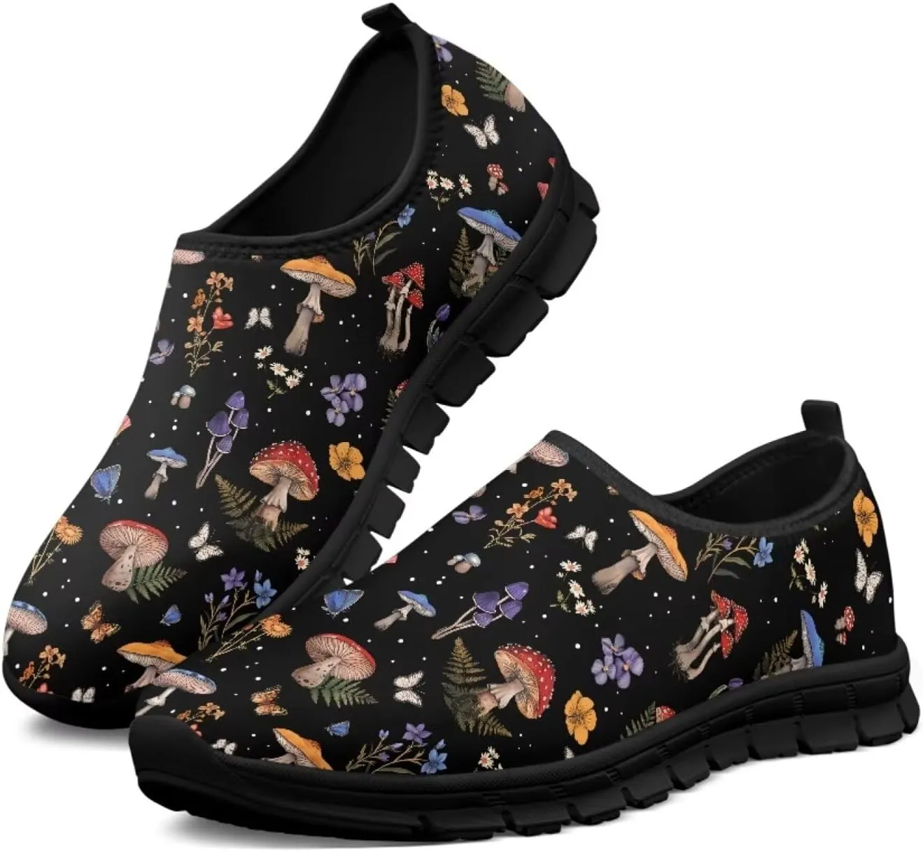 Mushroom Shoes for Women Slip On Casual Walking Sneakers Breathable Lightweight Athletic Running Shoes Mesh Non Slip Gym Workout Shoes