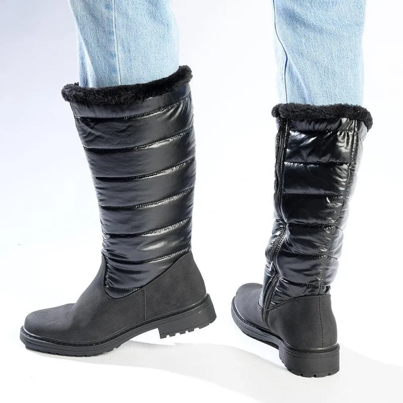 Pierre Cardin Full Length Puff Boot - Black