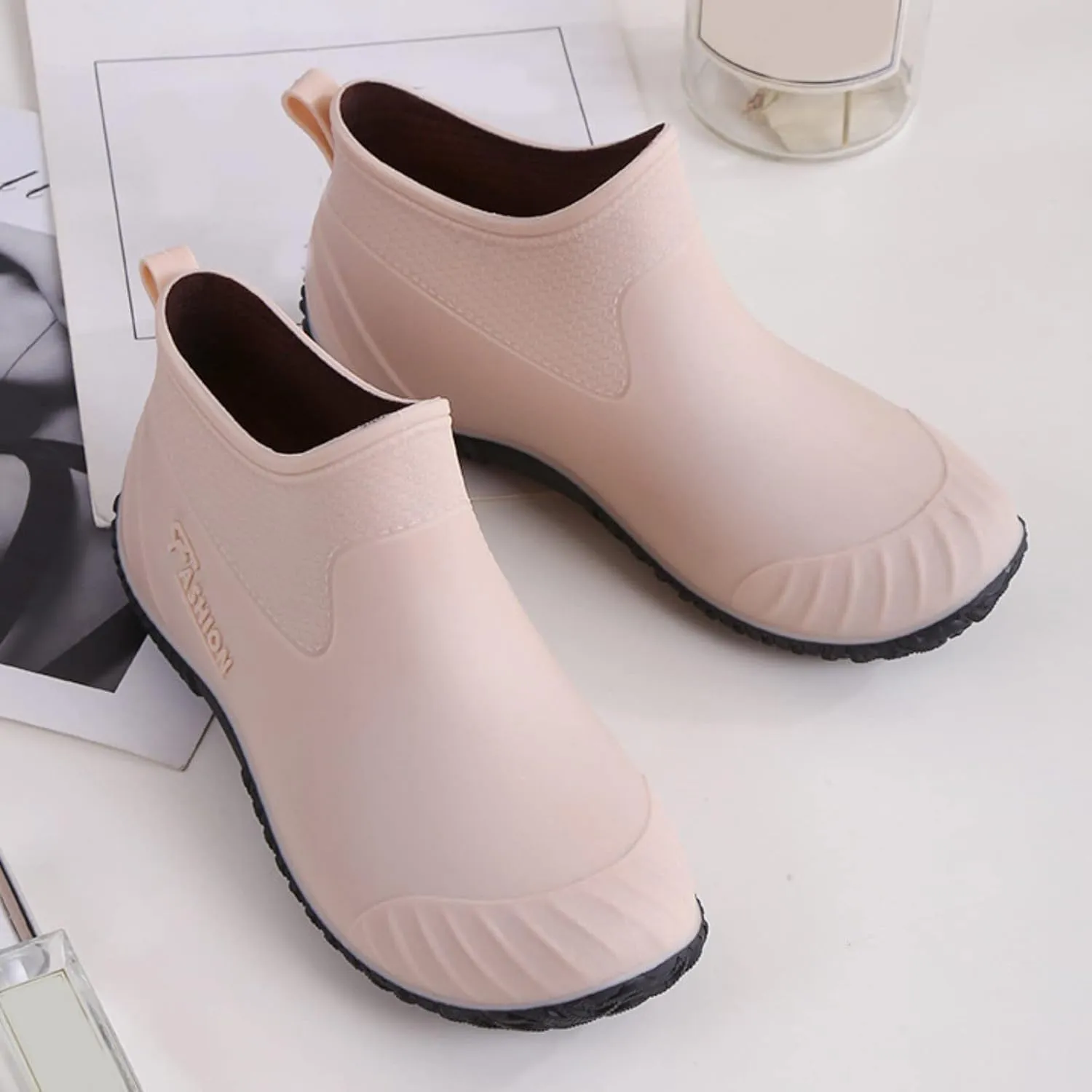 Rain Boots for Women insulated Waterproof Rubber Wellies Fashion Gardening Lightweight Warm Comfortable Wide Calf Boots Outdoor