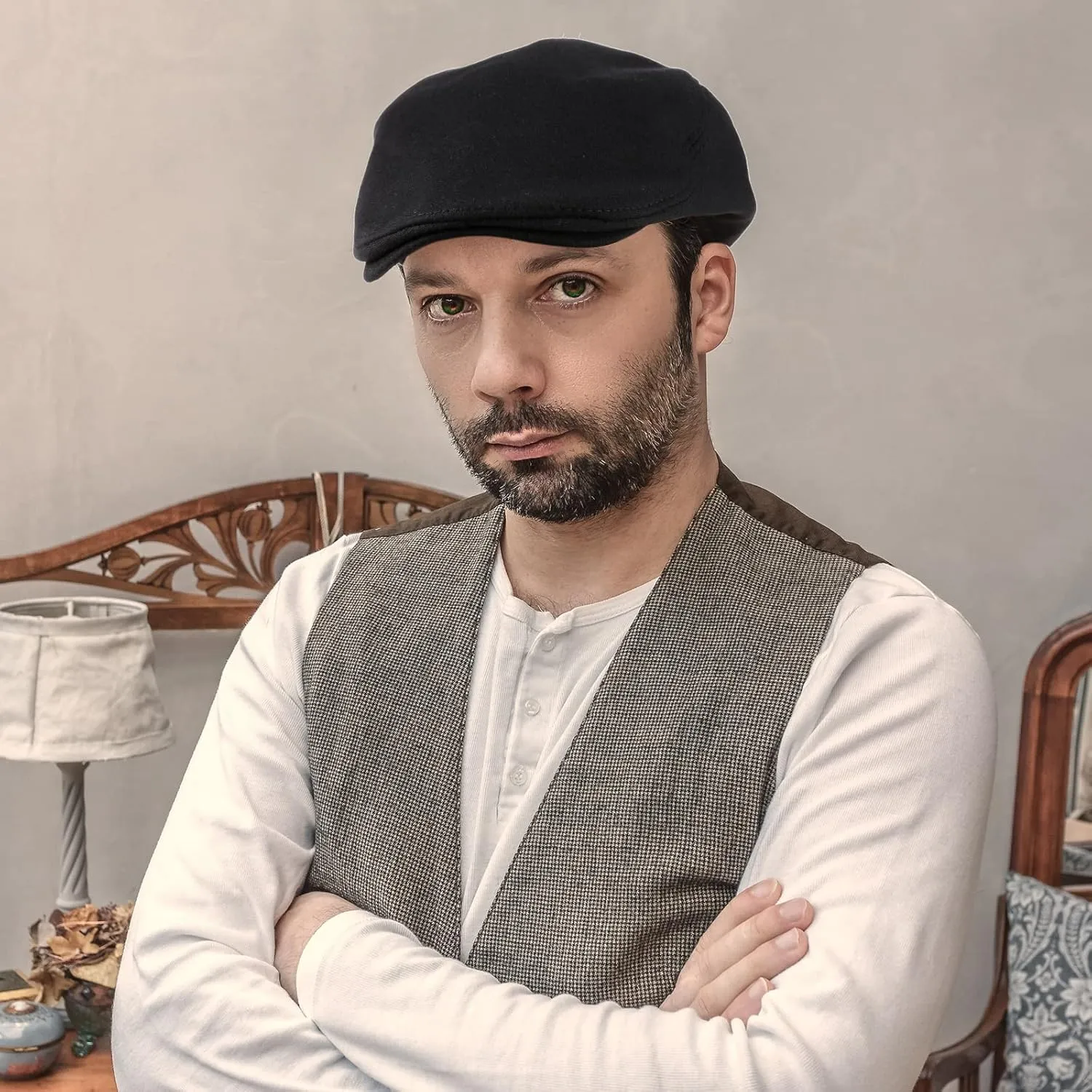 SATINIOR 4 Pieces Newsboy Hats for Men Flat Caps Irish Hat Cabbie Hunting Cap