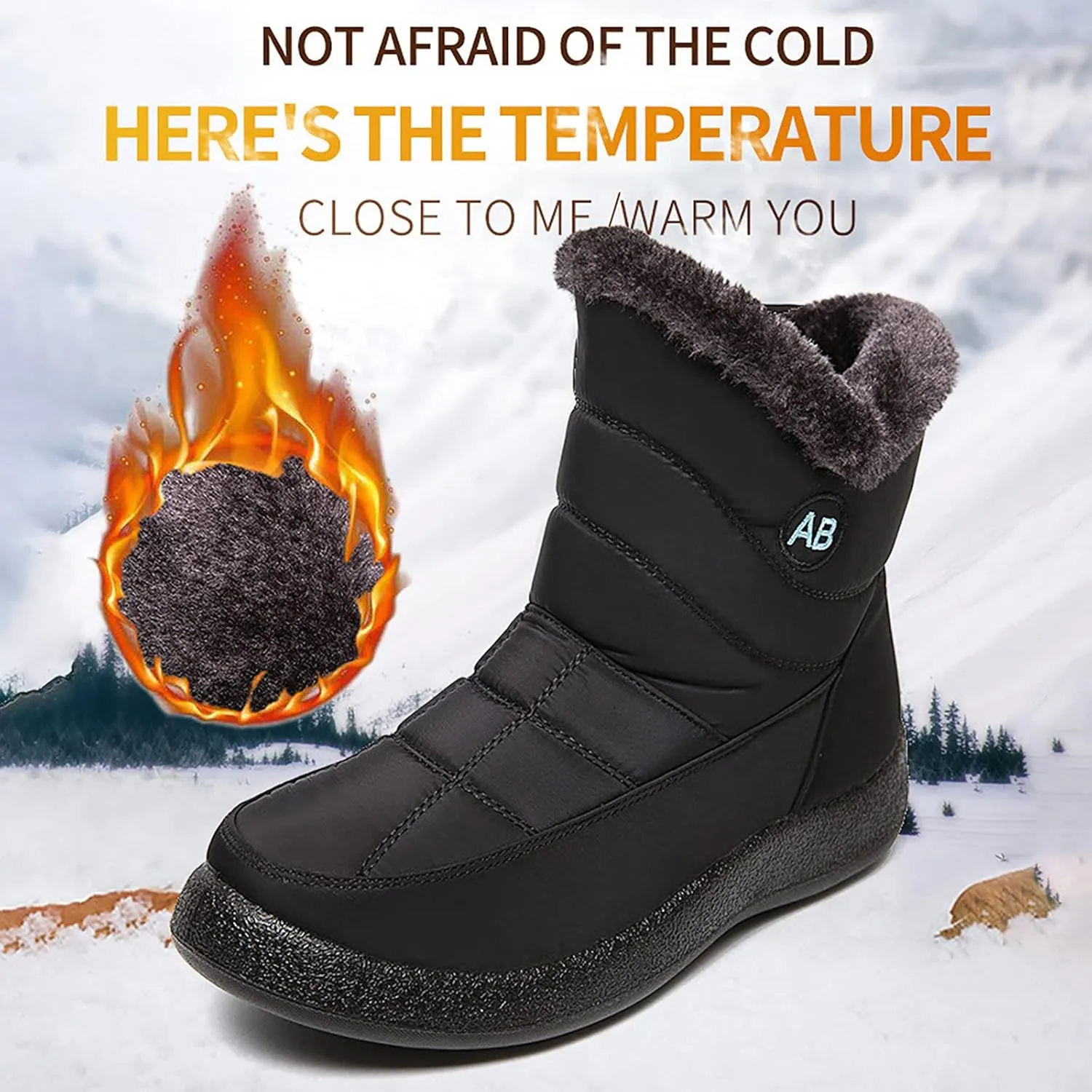 Snow Boots for Women Short Waterproof Winter Boots for Woman Women's Snow Boots Size 12 Tall Winter Boots for Women Wide Calf Botas De Vestir Para Invierno Mujeres