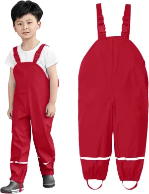 Toddler Girls Boys Cotton Lined Reflective aterproof Rain Pants Trousers Windproof and Breathable for Boys Girls