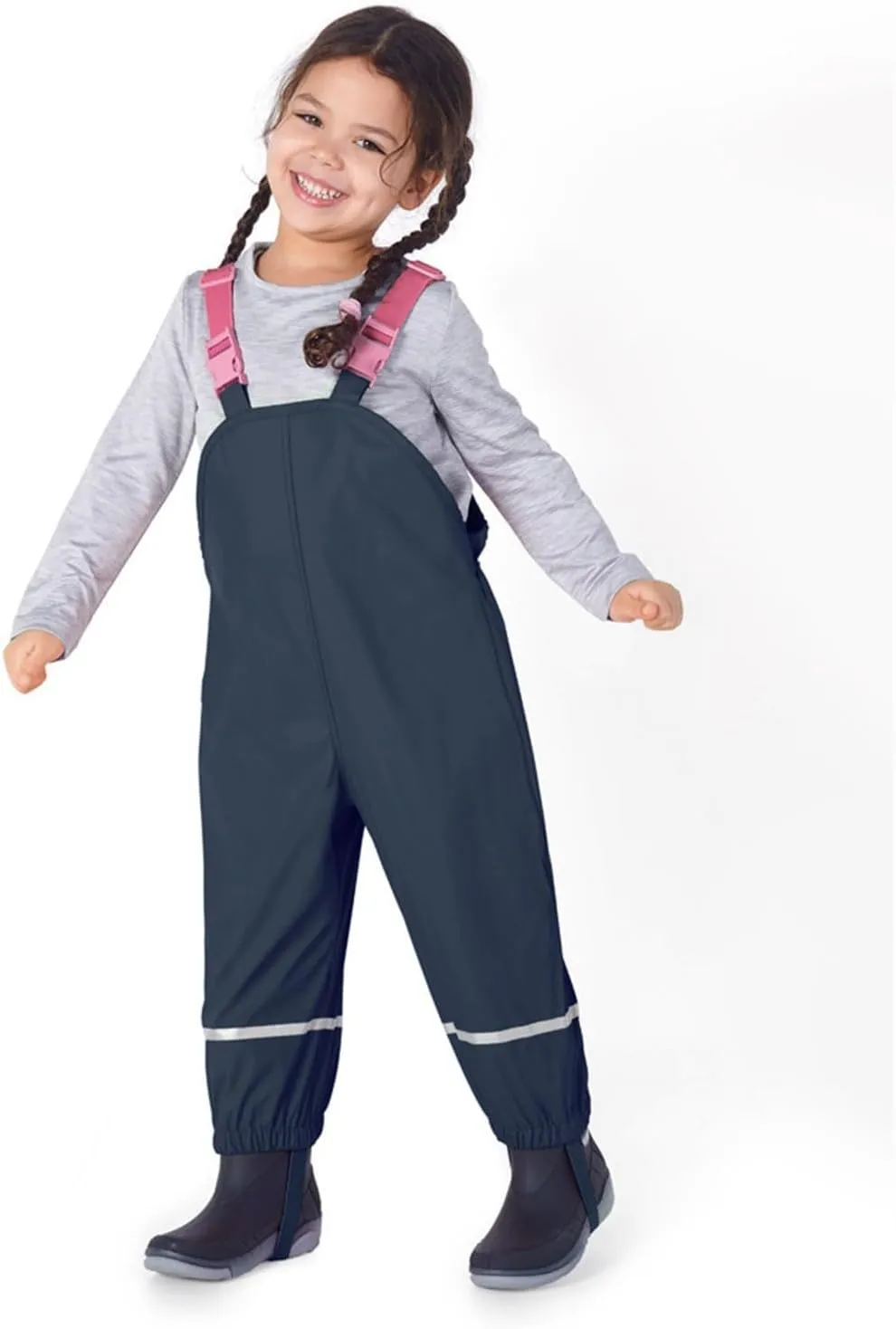 Toddler Rain Pants Waterproof Insulated Solid Outdoor Rain Jumpsuit Pant Boys Girls Casual Trousers Rainwear