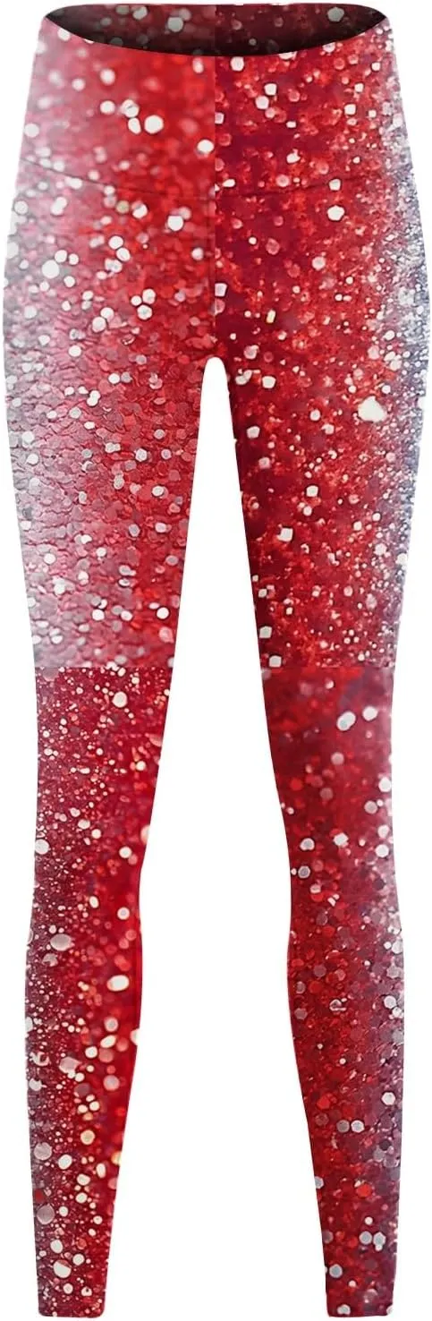 Womens High Waist American Flag Leggings Soft USA Flag Patriotic Tights Stretchy Workout Gym Yoga Pants